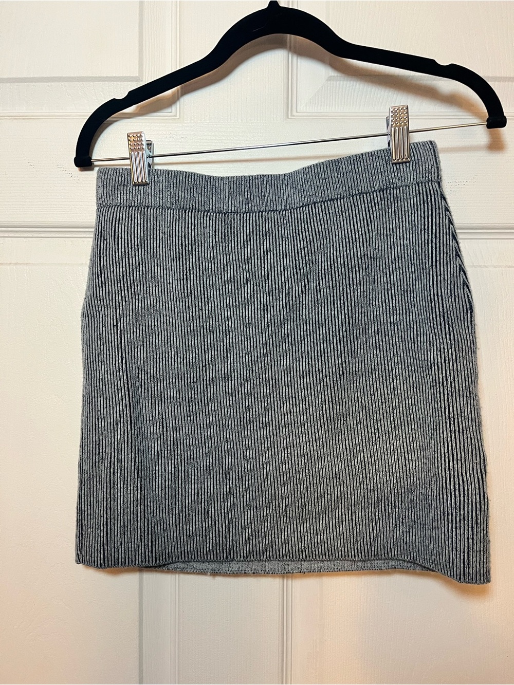 wild fable Gray Ribbed Knit Pencil Skirt